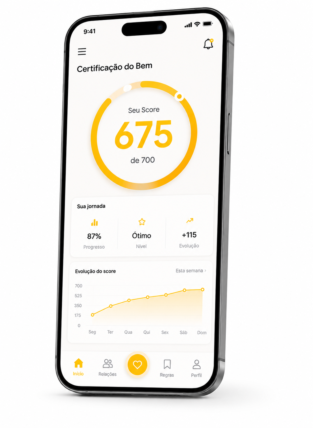 App Sou do Bem mostrando a Certificação do Bem